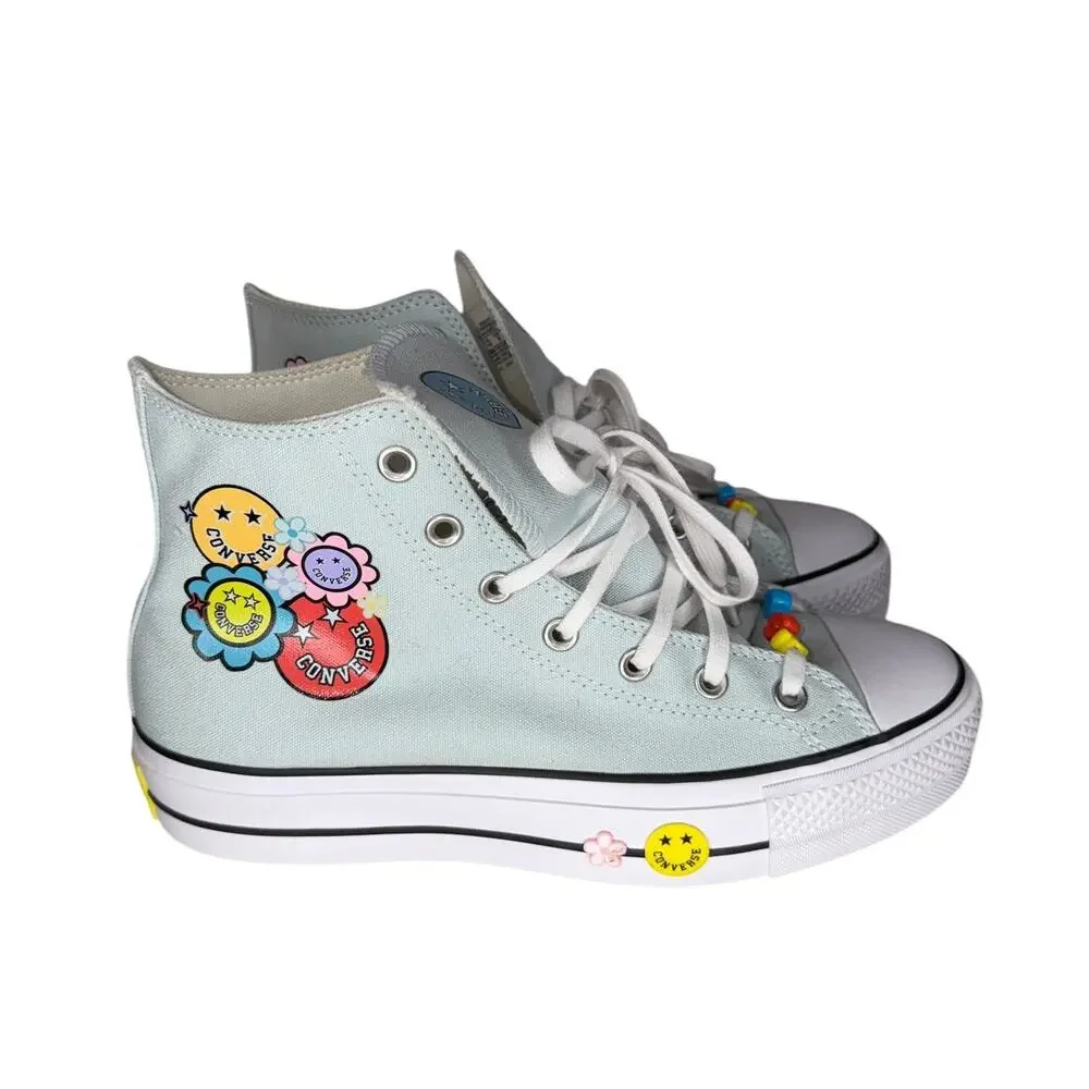 Chuck Taylor Converse All Stars Lift Platform Smiles High Top Sneakers Size 10